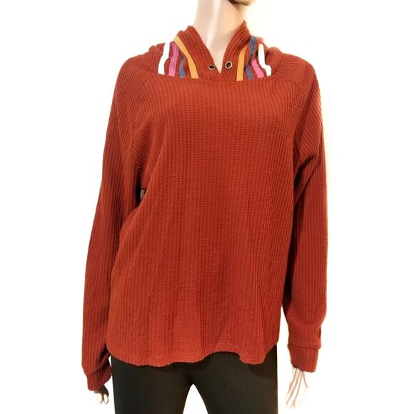 Self Esteem | Multicolor Hooded Pullover Top - Picture 1 of 4